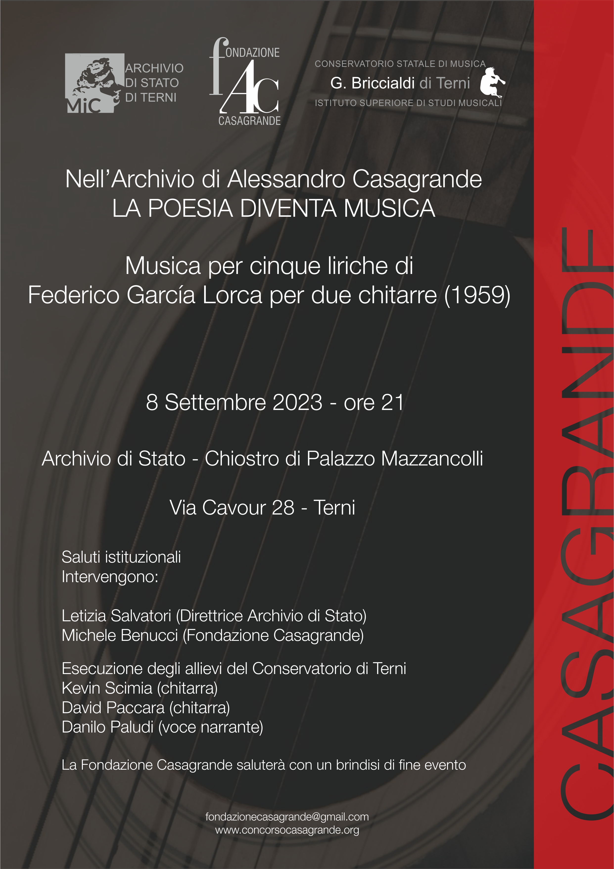 “Nell’ Archivio di Alessandro Casagrande la poesia diventa musica”